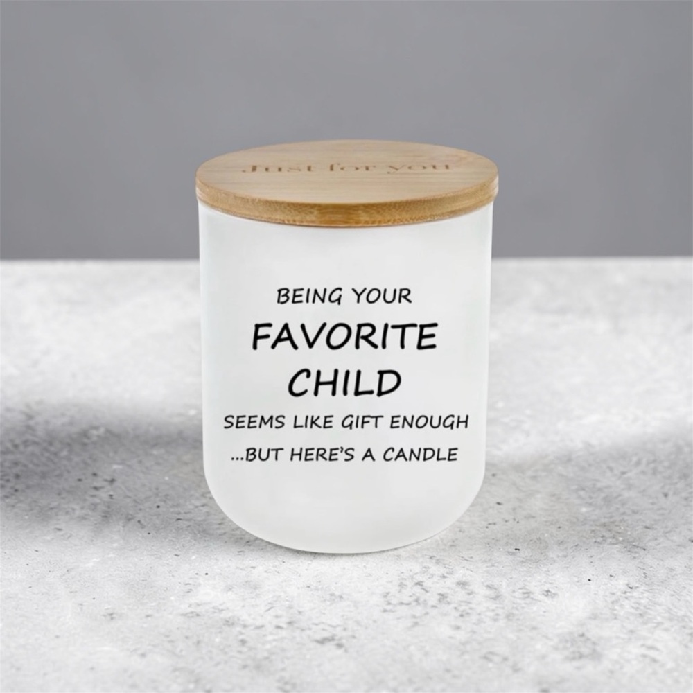 White Candle with Wooden Lid